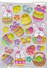 3-d Puffy Dimensional Stickers - Bunnies