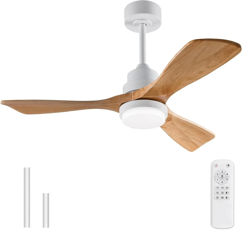 Modern 42'' Ceiling Fan with Dimmable LED and Remote Control - Quiet Efficiency - Image 3 of 4