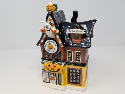 Blue Sky Halloween PUMPKIN SPICE LATTE Tealight Candle House (Missing Bat)