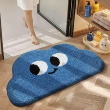 15.8x23.6 Inch Funny Face Bath Mat Plush NonSlip Quick Dry Shower Rug Set
