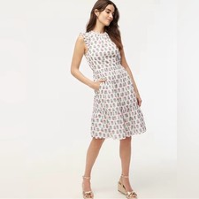 J. Crew Factory Floral Sleeveless Ruffle Trim Dress
