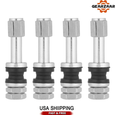 #ad TR48 Bolt On Tire Valve Stem 4Pcs Chrome Metal Zinc alloy High Pressure Flush $6.69