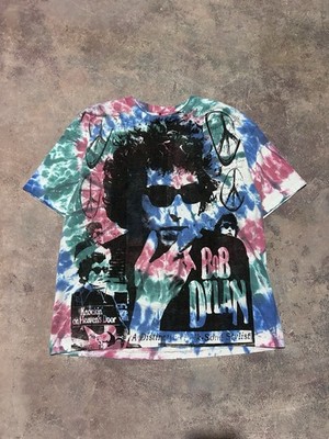 Bob Dylan Concert T Shirt Vintage VTG Mens XL Folk Music Tie Dye Knocking Art