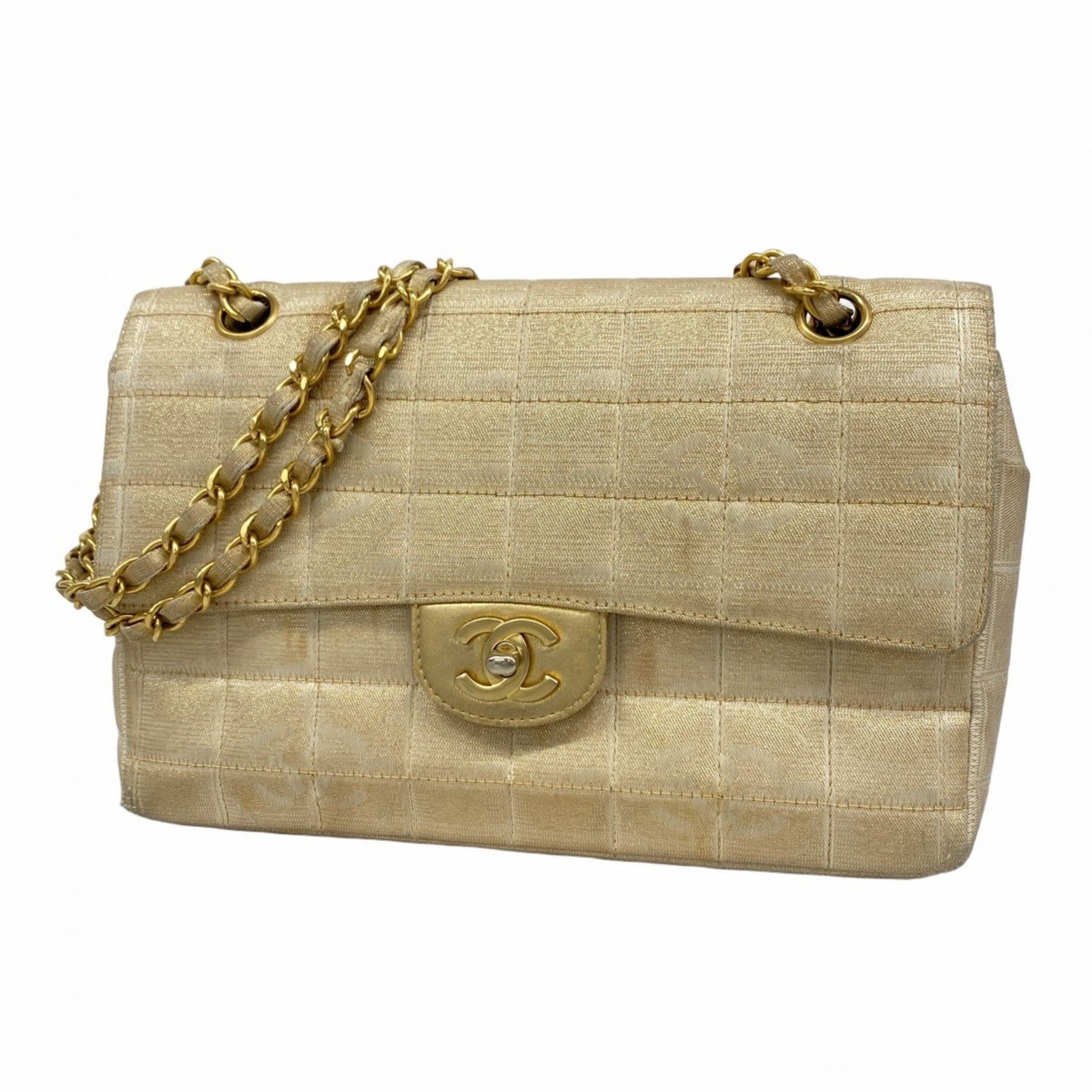 Chanel Beige Gold Nylon Shoulder Bag Women Travel GZl19s4x-image