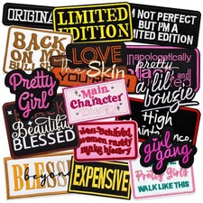 16pcs Black Girl Iron on Patches Girl Power Embroidered Patches for Trucker H...