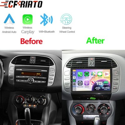 4G+64GB Android 15 Autoradio Apple Carplay GPS NAVI RDS Für Fiat Bravo 2007-2012