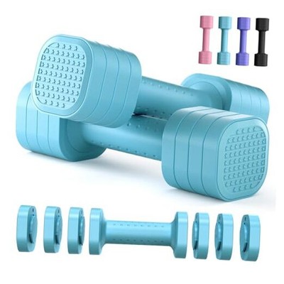 Adjustable Dumbbell Set of 2, 4 in 1 Free Weights Dumbbells Set for Women, 