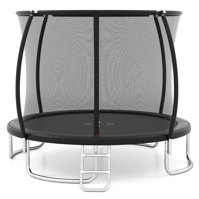 10FT Outdoor Trampoline w/Safety Enclosure Net Anti-Rust Galvanized Steel Frame