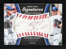 2008 Sweet Spot Ball Red Stitching Black Ink 129/250 Chad Billingsley Auto 2s2