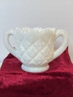 Westmoreland Thumbellina Milk Glass Open Sugar Bowl Vintage Sawtooth Rim 2.25”