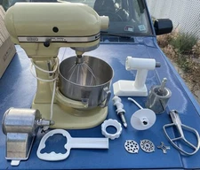 Rare KitchenAid Hobart Vtg Model K5-A Green/Cream 10 Speed Lift Stand Mixer With