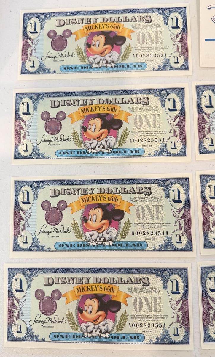 7 -sequential DISNEY DOLLARS 1993 