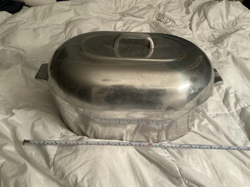 Vtg Wagner Ware Sidney -O- Magnalite 17 Qt Roaster With Trivet Rare Nice!