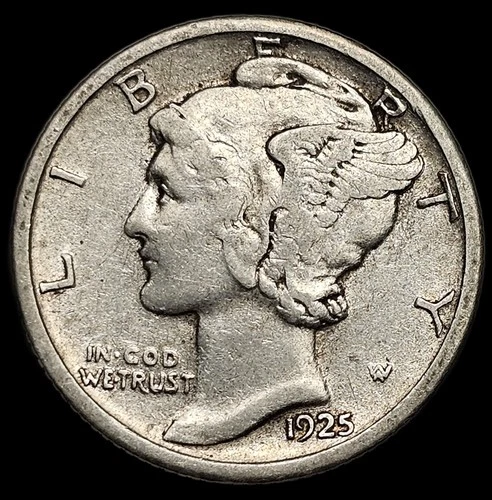 1925 Mercury Dime VF Free USA Shipping 10c Silver