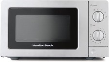 Hamilton Beach 20L Microwave 700W Silver, Manual Controls, 6 Power Levels