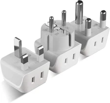 Ceptics African Travel Adapter Set 2 in 1 USA to Africa, S. Africa, Nigeria,