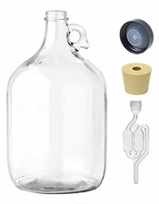Home Brew Ohio 1 Gallon Jug W/TwinBubble Airlock,Polyseal Lid,#6.5 drilled