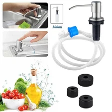 360° Sink Soap Dispenser Stainless Steel Kitchen Hands Liquid Pump Bottle Tube