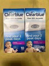 2 New Clearblue Digital Ovulation Test - 10 Tests Each Box Exp. 05/31/2026