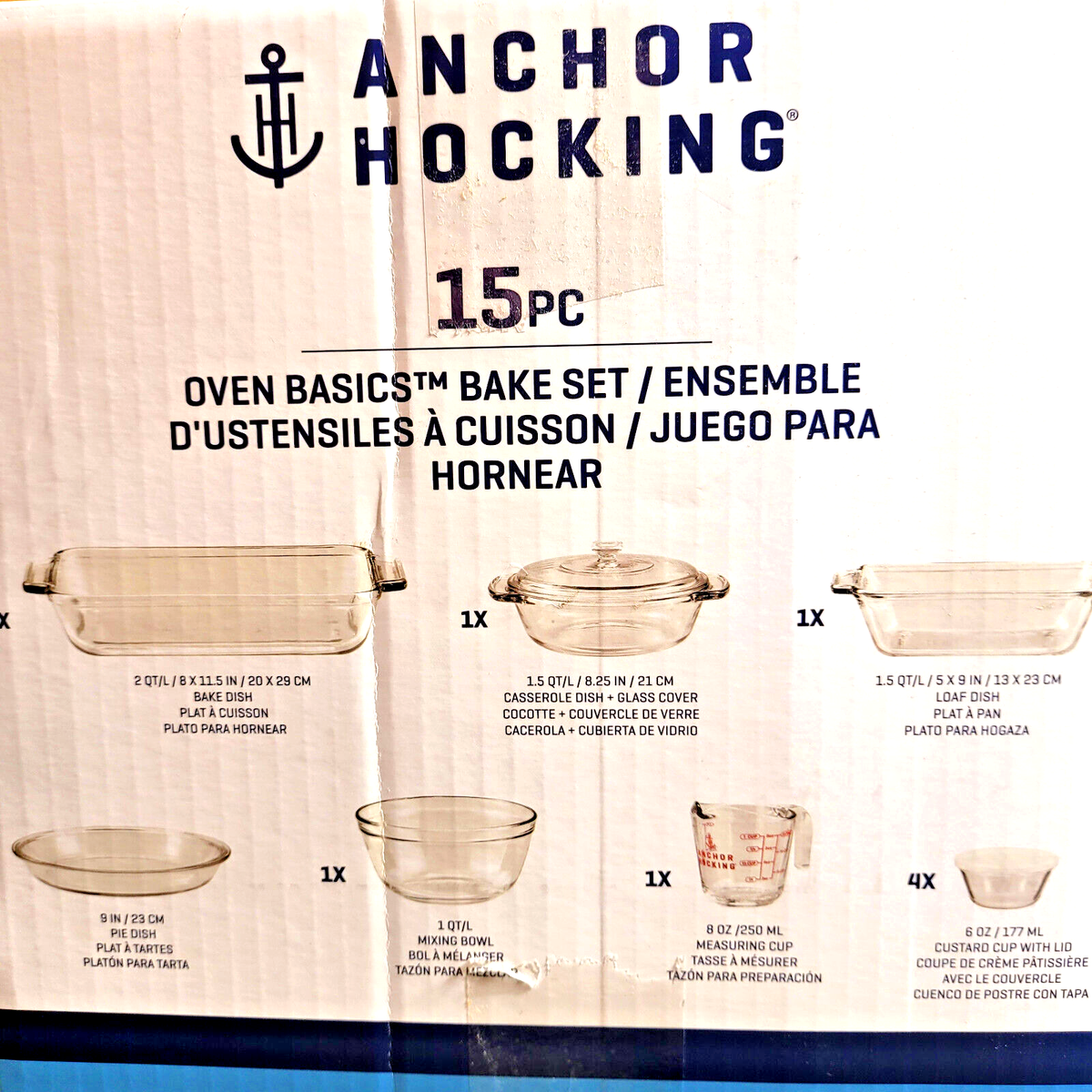 Anchor Hocking 15-Pc Oven Basic Bake Set | eBay