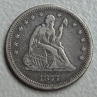 1877-S SEATED LIBERTY QUARTER - FINE - FREE SHIPPING!