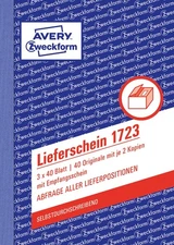 AVERY Zweckform 1723 Delivery Note with Receipt Certificate (A6, 3 x 40 Sheets,