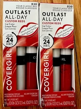 New (2) Cover Girl Outlast All-Day Your Classic Red #830 Lipstick Up To 24hrs