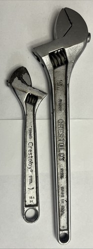 Crescent Crestoloy 15"&10”Adjustable Wrench Good Condition Works Initials US