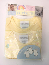 Vintage Carter's baby bodysuits 3 pack Yellow White Size M 3-6 months