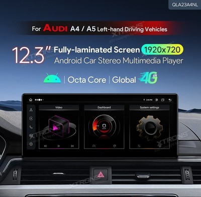 AUTORADIO CAR TABLET GPS Audi A4 A5 Android 14 WiFi 4G XTRONS Carplay Auto 12.3''