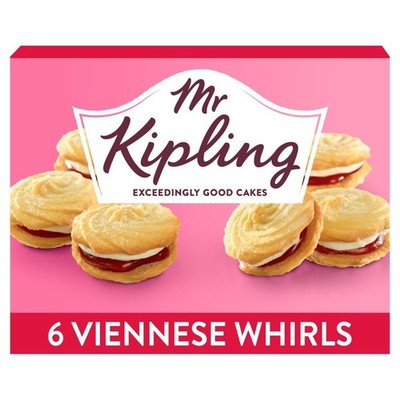 1X 6 Stück Mr Kipling Wiener Wirbel Kuchen - VERSIEGELT UK LAGER