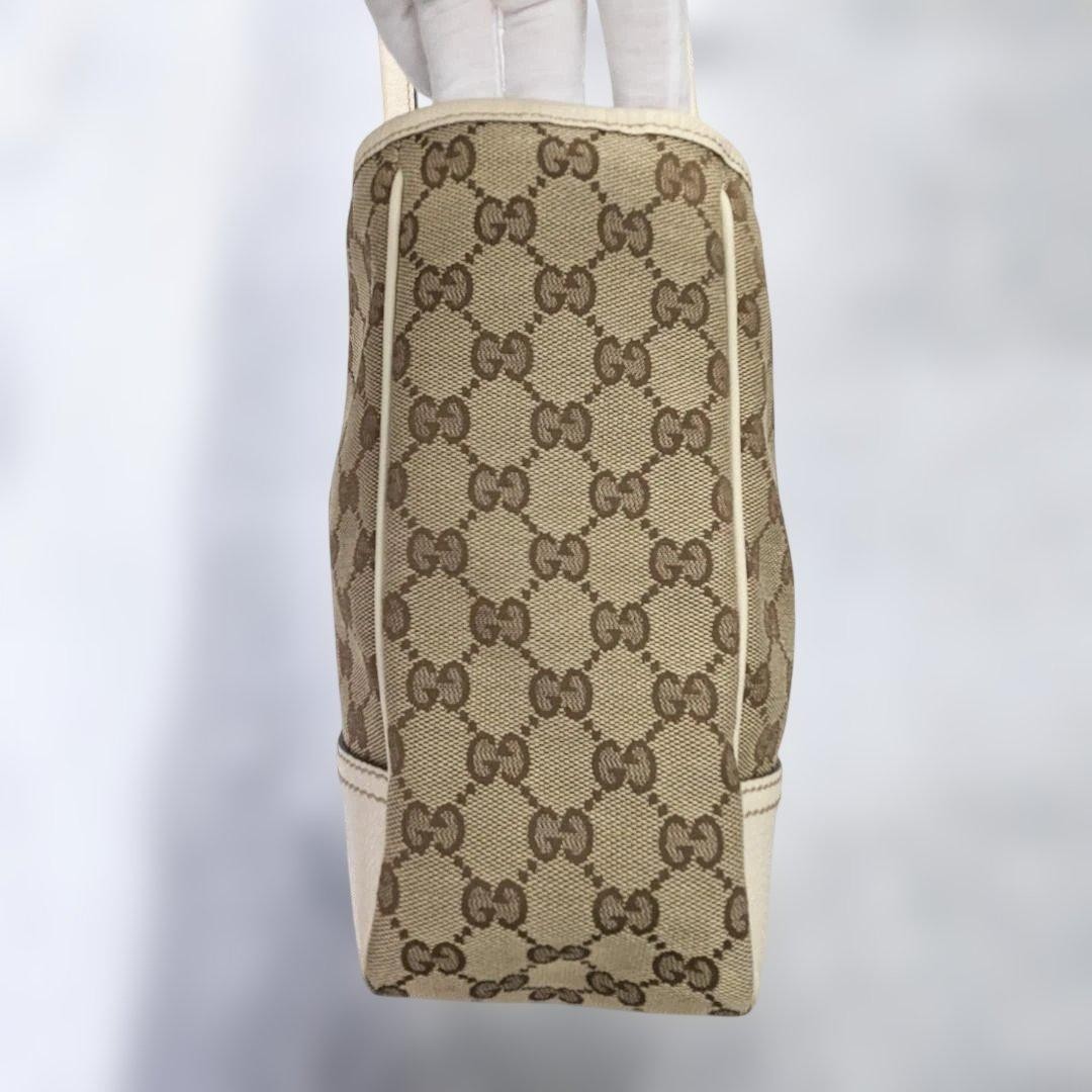 GUCCI GG Canvas Sherry Brown 2WAY Tote Bag Leather Trim Authentic thumbnail 5
