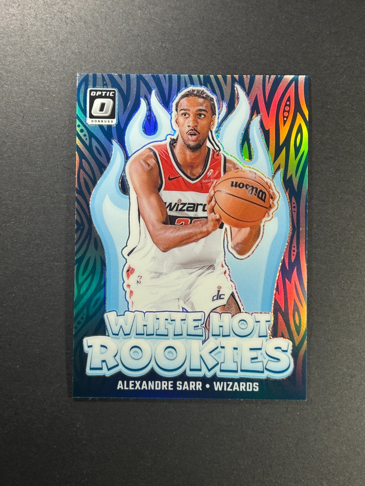 Alexandre Sarr 2024-25 Donruss Optic #14 White Hot Rookies Holo RC Wizard