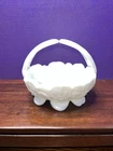 Vintage Westmoreland Milk Glass Split Handled Floral Basket Dish