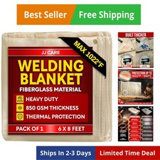 Welding Blanket - 6ft x 8ft, 850GSM Fiberglass Welding Blanket for Smokers wi...