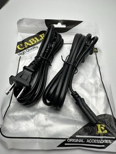 Polarized Power Cord 2-Prong 6 Ft Black   Universal AC Cable