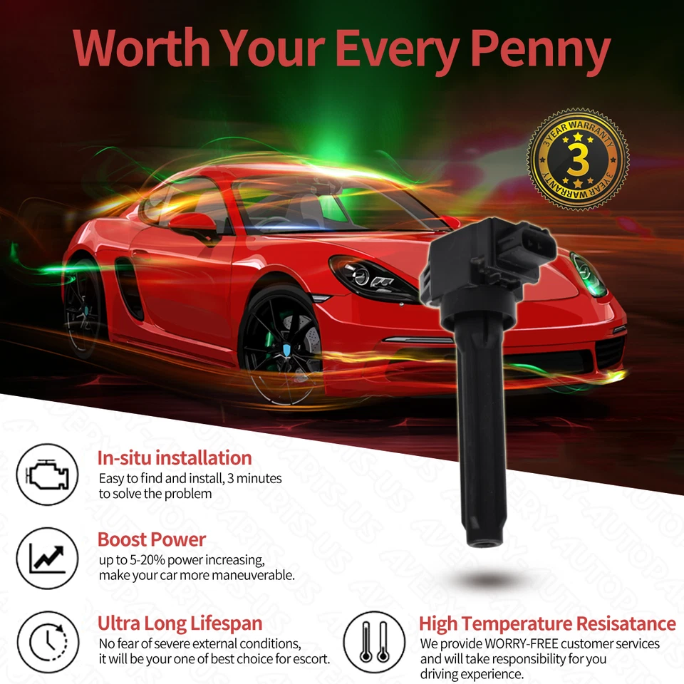 ✅ 4 Ignition Coil For UF814 Mitsubishi Outlander 2.4L l4 14 2015 2016 2017 UF814 Foto 3 de 4