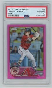 Corbin Carroll 2023 Topps Chrome Pink Refractor RC PSA 10 #95 Arizona