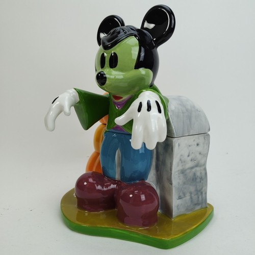 Disney Mickey Mouse Frankenstein Halloween Ceramic Candy Cookie Jar Hand Painted - Picture 2 of 24
