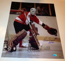 BERNIE PARENT SIGNED PHILADELHIA FLYERS 16X20 INSCR. HOF 84 W/COA STANLEY CUP 