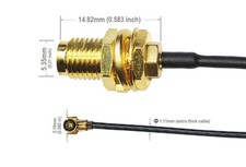  2 PCS U.FL IPX IPEX MHF4 to RP-SMA Female WiFi Antenna Pigtail Cable 50cm