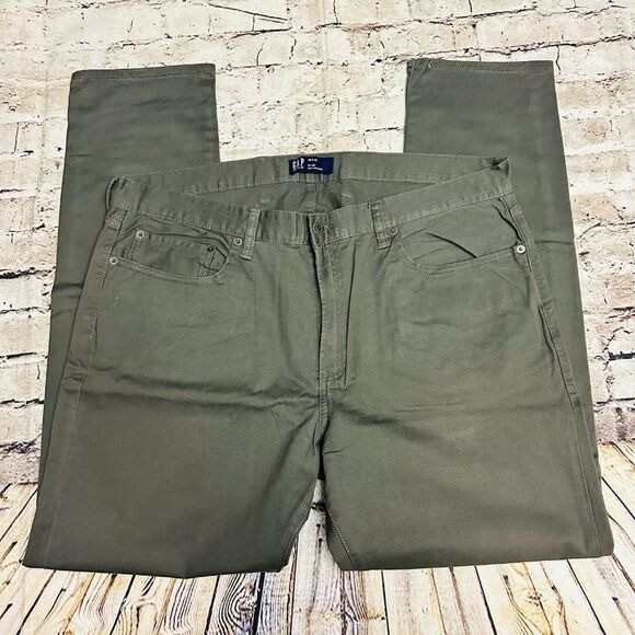 GAP Pants Mens 38x32 Gray Excellent Slim Straight Denim image 4