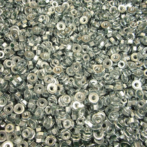 (1,000) #10-32 Serrated Hex Flange Nut Case Hardened Whiz Lock Nut Zinc Plated - Picture 5 of 5