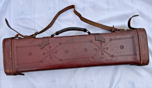 Vintage Abercrombie & Fitch Eliot Leather shotgun case 26 20 GA red head 1756FD