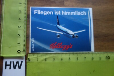 Alter Aufkleber Airways Flugzeug Cornflakes KELLOGG'S Lufthansa Airbus A310