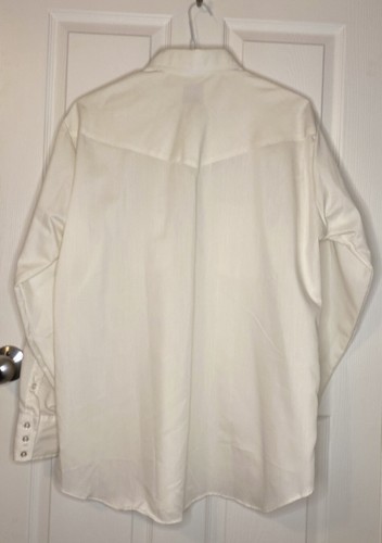 Ely Cattleman Button Up Western Shirt Mens 17-34 Cream Yoke New Old Stock - Picture 2 of 7
