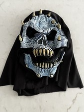 Vintage Easter Unlimited Blue Skull Devil Ghost Halloween Mask With Moveable Jaw