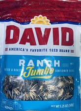 DAVID Roasted and Salted RANCH Jumbo Sunflower Seeds 5.25 oz Bag