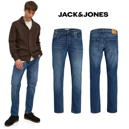 Jack & Jones Men's Comfort Fit Jeans Mike Original Stretch Blue Denim