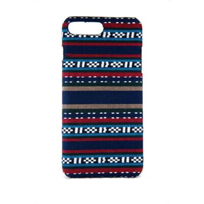 Handyhülle aus Stoff Case für Apple iPhone 8 Plus Cover Etuis Bumper Schale Blau